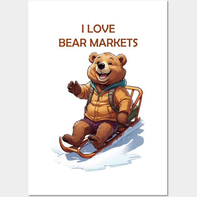 Cute Bear Market Bear Design Wall Art by NordicBadger